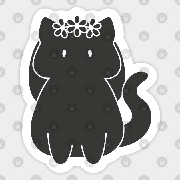 Virgo Cat Zodiac Sign (Black and White) Sticker by artdorable